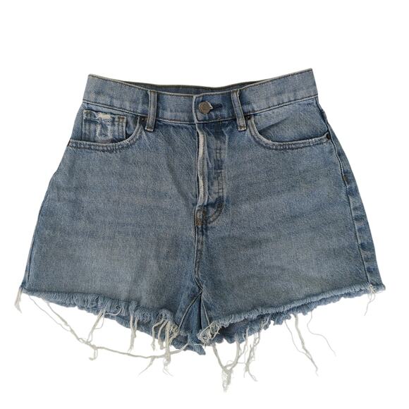 PacSun High-Rise Icon Short Denim Cut Off Jean Shorts 100% Cotton Women's 25 - Picture 1 of 6